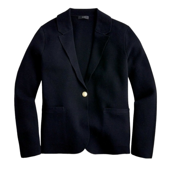 J. Crew Sweaters - J. Crew Black Camille Shrunken Sweater-blazer Cotton Wool Academia